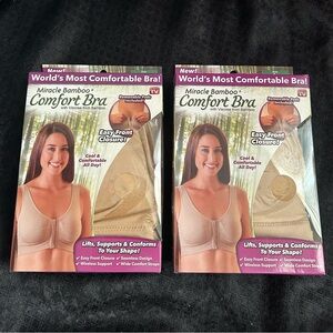 NWOT Miracle Bamboo Bra Hypoallergenic Size Large  set of 2